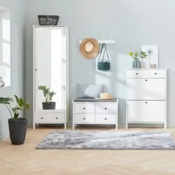 Bänk TERPET 4 Lådor M/dyna Vit -Sovrum affär 100397 1