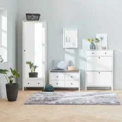 Hallmöbel TERPET M/spegel Vit -Sovrum affär 100413