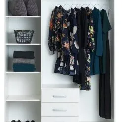 JYSK Internal Garderob VELLERUP 151x200 Kombi Vit -Sovrum affär 109916