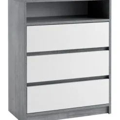 Byrå BILLUND 3 Lådor Vit/betong