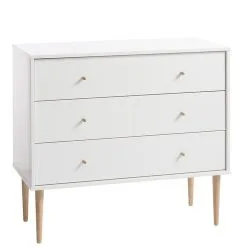 Byrå IDOMLUND 3 Lådor Bred Vit/ek