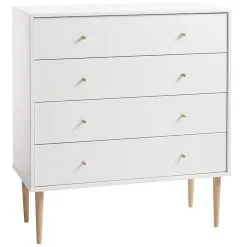 Byrå IDOMLUND 4 Lådor Bred Vit/ek