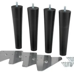 Sängben Ø5xH19cm Svart 4 St/set