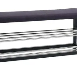 Bänk EGESKOV M/skohyllor Metall/svart