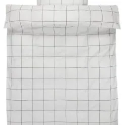 Basic Påslakanset CRISTA 150x210 Vit/svart