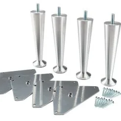 Sängben Ø3,5xH15cm Alu 4 St/set