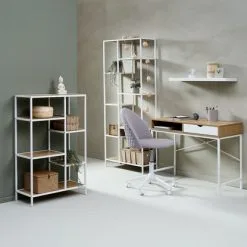 JYSK Internal Hyllenhet TRAPPEDAL 5 Hyllor Ek/vit -Sovrum affär 165285 1