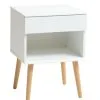 Sängbord KORSVANG 1 Låda Vit -Sovrum affär 185256