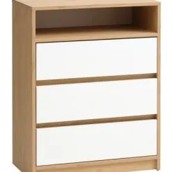 Byrå BILLUND 3 Lådor Vit/ek