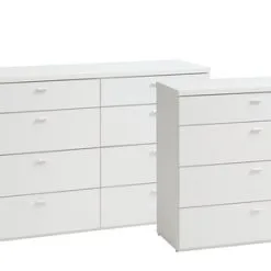 Byrå BRODAL 4+4 Lådor Vit -Sovrum affär 185877