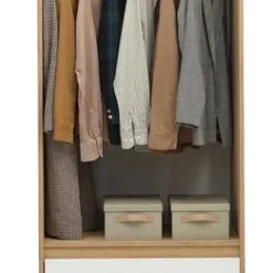 Garderob BILLUND 80x193 Vit/ek 9 Garderob BILLUND 80x193 Vit/ek -Sovrum affär 185896