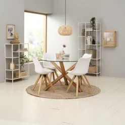 JYSK Internal Hyllenhet TRAPPEDAL 5 Hyllor Ek/vit -Sovrum affär 186927 1