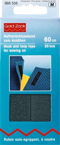 Kardborreband Att Sy Fast 20mm Svart