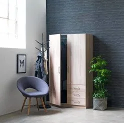 JYSK Internal Garderob HAGENDRUP 96x176 Kombi Ek 5 JYSK Internal Garderob HAGENDRUP 96x176 Kombi Ek -Sovrum affär 73090