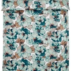 JYSK Påslakanset STINE Satin 150x210 Grön/blå