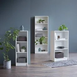 Bokhylla HORSENS 3 Hyllor Smal Vit -Sovrum affär 84886