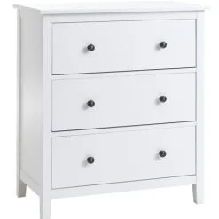 Byrå NORDBY 3 Lådor Vit