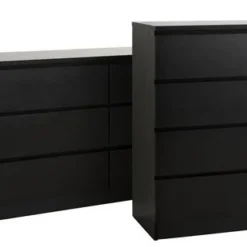 JYSK Internal Byrå LIMFJORDEN 3+3 Lådor Svart -Sovrum affär 98856