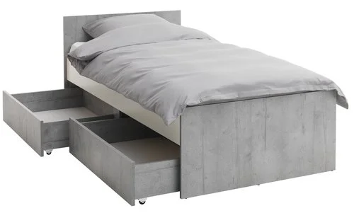 Sängram BILLUND 90x200 Vit/betong 5 Sängram BILLUND 90x200 Vit/betong - Bild 3